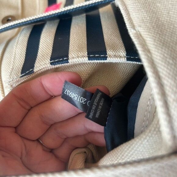 Keep Collective Canvas Purse Cream Navy Blue Color Block Shoulder Tote Bag Boho - Picture 14 of 14